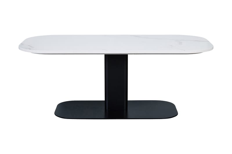 HANSKROKA Soffbord 120 cm Ovalt Marmor/Vit/svart - Bord - Marmorbord - Soffbord