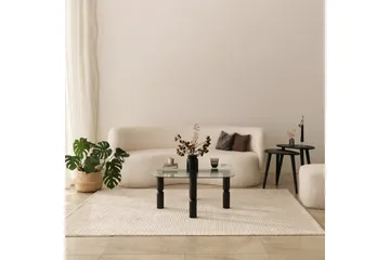 Harman Ovalt Soffbord 80 cm i Glas och Trä med Svarvade Ben - Klar - Möbler - Vardagsrum - Soffbord & vardagsrumsbord - Soffbord