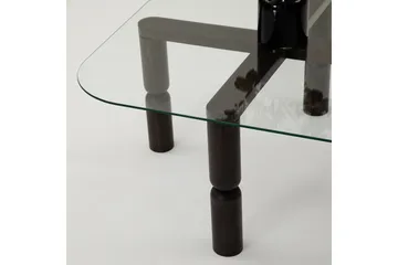 Harman Ovalt Soffbord 80 cm i Glas och Trä med Svarvade Ben - Klar - Möbler - Vardagsrum - Soffbord & vardagsrumsbord - Soffbord
