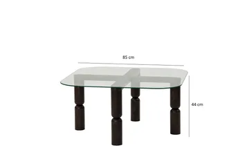 Harman Ovalt Soffbord 80 cm i Glas och Trä med Svarvade Ben - Klar - Möbler - Vardagsrum - Soffbord & vardagsrumsbord - Soffbord