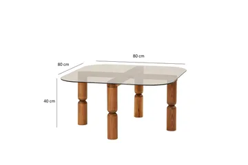 Harman Soffbord 80 cm - Valnöt/Brons - Möbler - Vardagsrum - Soffbord & vardagsrumsbord - Soffbord