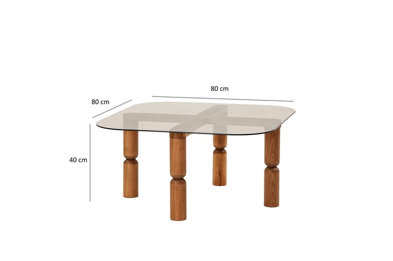 Harman Soffbord 80 cm - Valnöt/Brons - Möbler - Vardagsrum - Soffbord & vardagsrumsbord - Soffbord