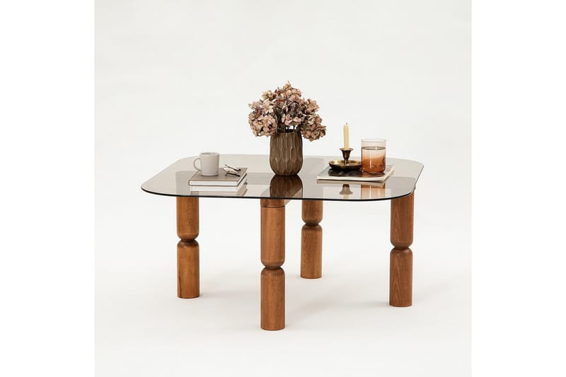 Harman Soffbord 80 cm - Valnöt/Brons - Möbler - Vardagsrum - Soffbord & vardagsrumsbord - Soffbord