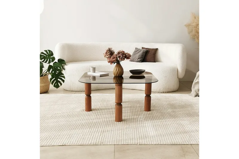 Harman Soffbord 80 cm - Valnöt/Brons - Möbler - Vardagsrum - Soffbord & vardagsrumsbord - Soffbord