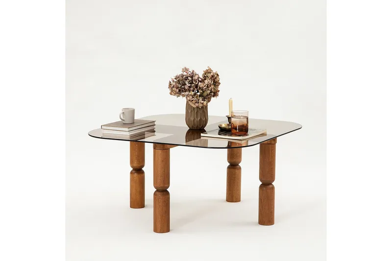 Harman Soffbord 80 cm - Valnöt/Brons - Möbler - Vardagsrum - Soffbord & vardagsrumsbord - Soffbord