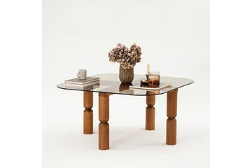 Harman Soffbord 80 cm - Valnöt/Brons - Möbler - Vardagsrum - Soffbord & vardagsrumsbord - Soffbord