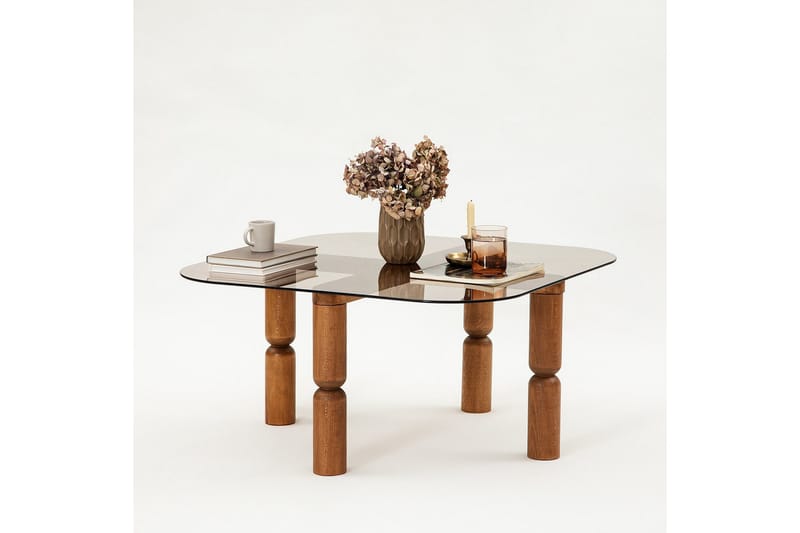 Harman Soffbord 80 cm - Valnöt/Brons - Möbler - Vardagsrum - Soffbord & vardagsrumsbord - Soffbord