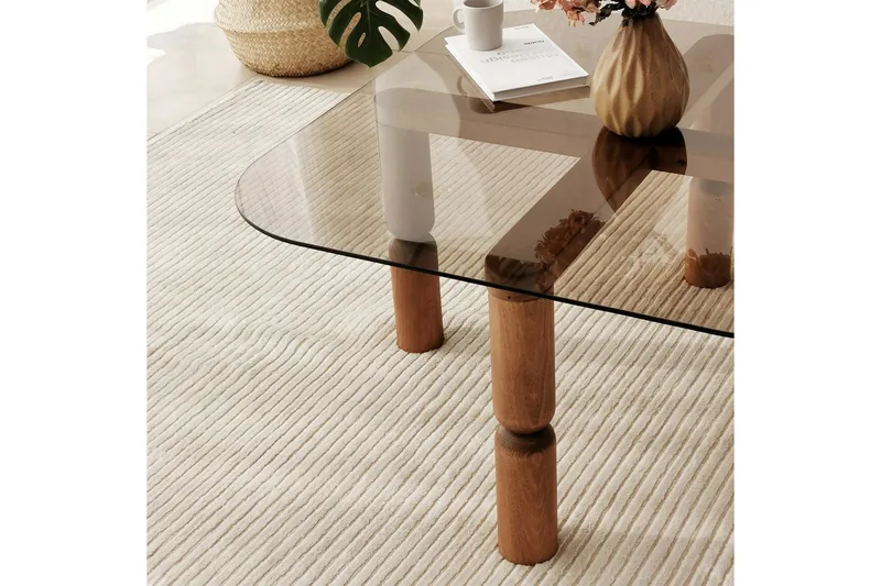 Harman Soffbord 80 cm - Valnöt/Brons - Möbler - Vardagsrum - Soffbord & vardagsrumsbord - Soffbord