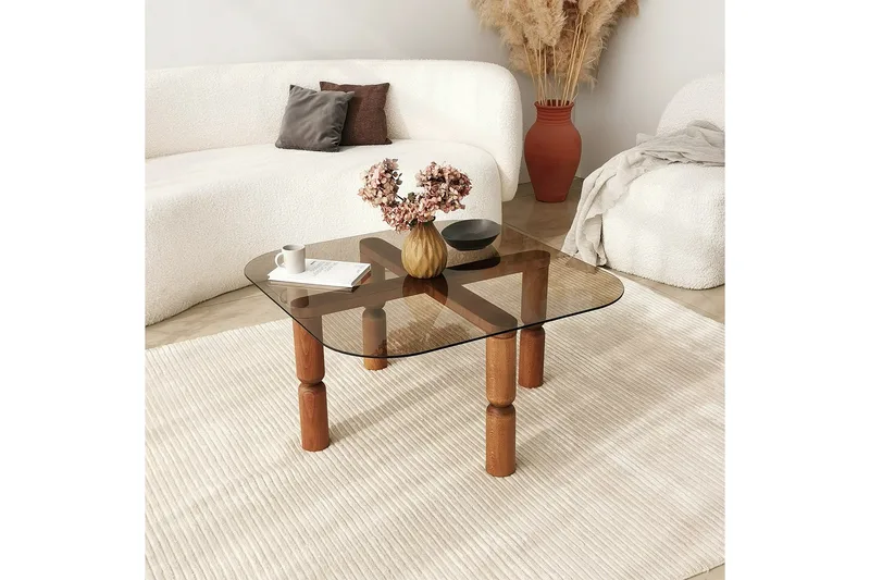 Harman Soffbord 80 cm - Valnöt/Brons - Möbler - Vardagsrum - Soffbord & vardagsrumsbord - Soffbord