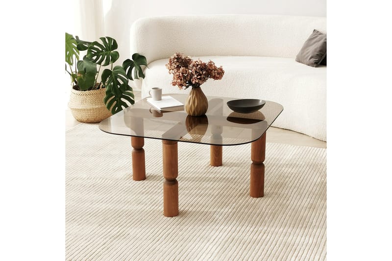 Harman Soffbord 80 cm - Valnöt/Brons - Möbler - Vardagsrum - Soffbord & vardagsrumsbord - Soffbord