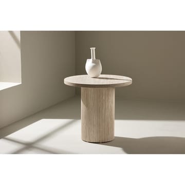 Härön Runt Soffbord 50 cm i Sten med Räfflad Pelarfot - Beige - Möbler - Vardagsrum - Soffbord & vardagsrumsbord - Soffbord
