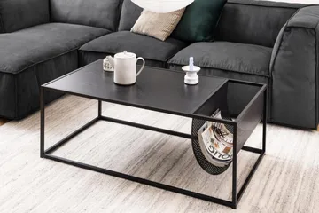 Hartsoe Rektangulärt Soffbord med Hyllor i Trä - Svart - Möbler - Vardagsrum - Soffbord & vardagsrumsbord - Soffbord