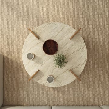 Harvo Soffbord 90x35x90 cm - Travertin och valnöt - Möbler - Vardagsrum - Soffbord & vardagsrumsbord - Soffbord