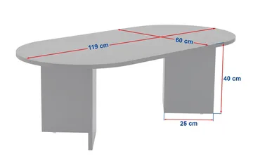 Hasina Ovalt Soffbord 119x60 cm med Travertin- och Valnötsutseende - Beige - Möbler - Vardagsrum - Soffbord & vardagsrumsbord - Soffbord