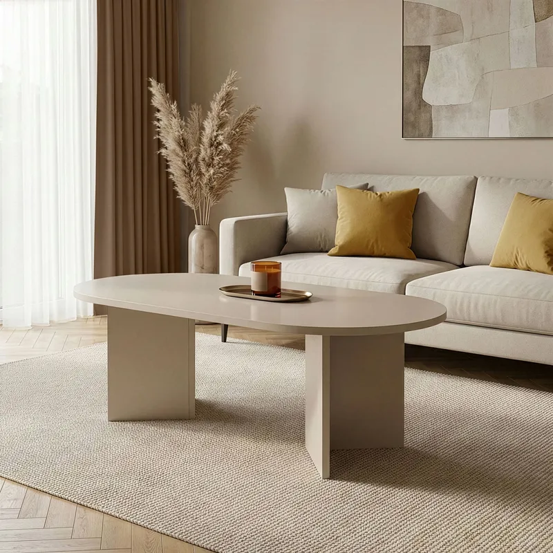 Hasina Soffbord 119 cm Oval - Mink - Möbler - Vardagsrum - Soffbord & vardagsrumsbord - Soffbord