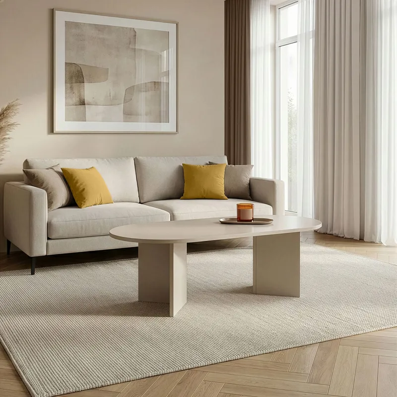 Hasina Soffbord 119 cm Oval - Mink - Möbler - Vardagsrum - Soffbord & vardagsrumsbord - Soffbord