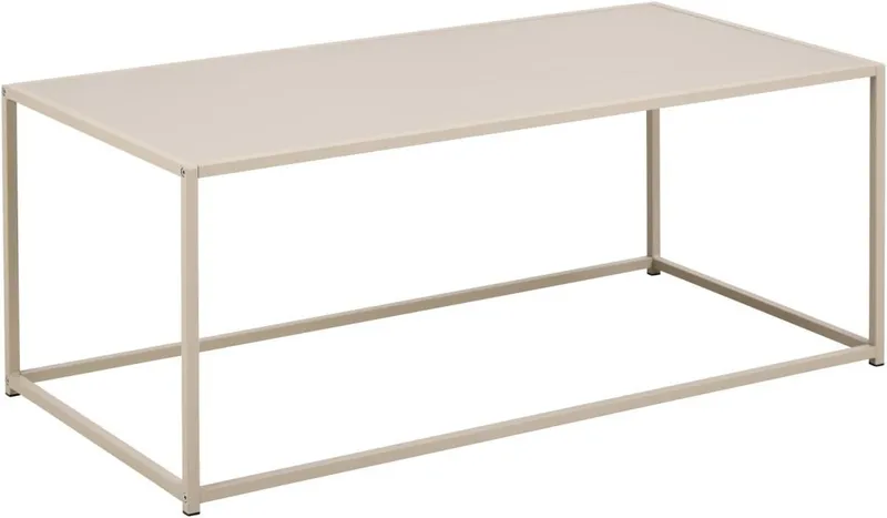 Hasslevik Rektangulärt Soffbord i Metall med Öppen Ram, Sandbeige