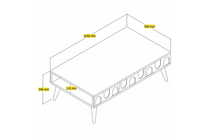 Hazim 105 cm Rektangulärt Soffbord med Lådor i Trä - Vit|Brun - Möbler - Vardagsrum - Soffbord & vardagsrumsbord - Soffbord