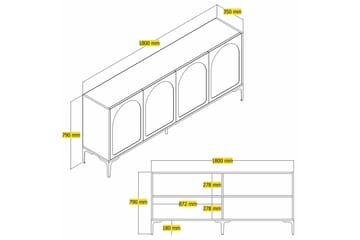 Hazim Konsollbord 180 cm - Cream/Svart - Möbler - Vardagsrum - Soffbord & vardagsrumsbord - Avlastningsbord & konsolbord
