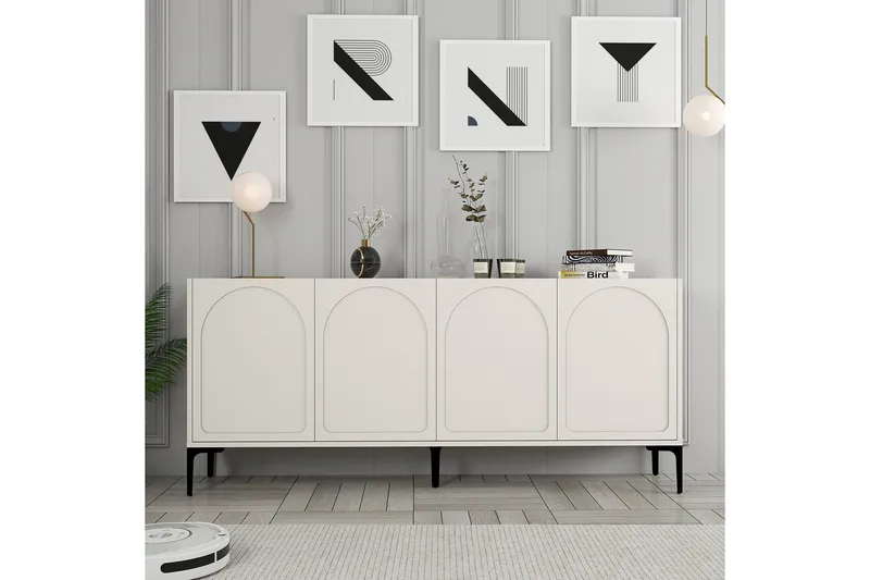 Hazim Konsollbord 180 cm - Cream/Svart - Möbler - Vardagsrum - Soffbord & vardagsrumsbord - Avlastningsbord & konsolbord