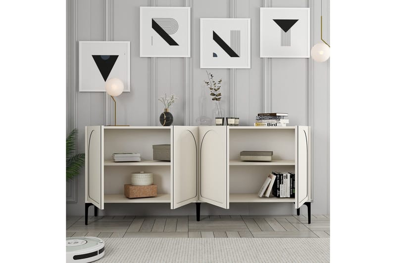 Hazim Konsollbord 180 cm - Cream/Svart - Möbler - Vardagsrum - Soffbord & vardagsrumsbord - Avlastningsbord & konsolbord