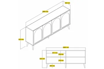 Hazim Konsollbord 180 cm - Cream/Valnöt - Möbler - Vardagsrum - Soffbord & vardagsrumsbord - Avlastningsbord & konsolbord