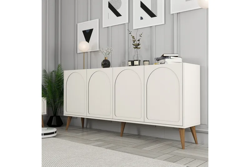 Hazim Konsollbord 180 cm - Cream/Valnöt - Möbler - Vardagsrum - Soffbord & vardagsrumsbord - Avlastningsbord & konsolbord