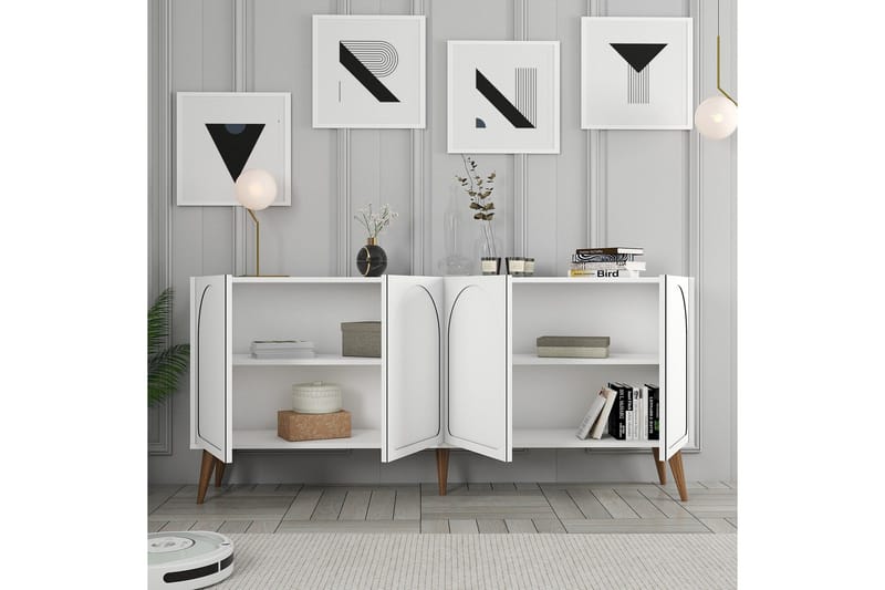 Hazim Konsollbord 180 cm - Vit/Valnöt - Möbler - Vardagsrum - Soffbord & vardagsrumsbord - Avlastningsbord & konsolbord