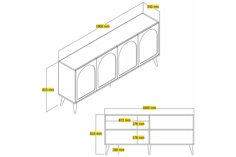 Hazim Konsollbord 180 cm - Vit/Valnöt - Möbler - Vardagsrum - Soffbord & vardagsrumsbord - Avlastningsbord & konsolbord