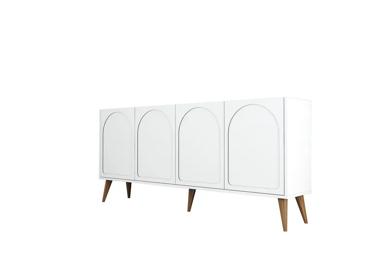 Hazim Konsollbord 180 cm, Vit/Valnöt