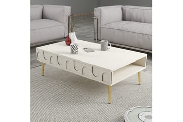 Hazim Soffbord 105 cm - Cream/Guld - Möbler - Vardagsrum - Soffbord & vardagsrumsbord - Soffbord