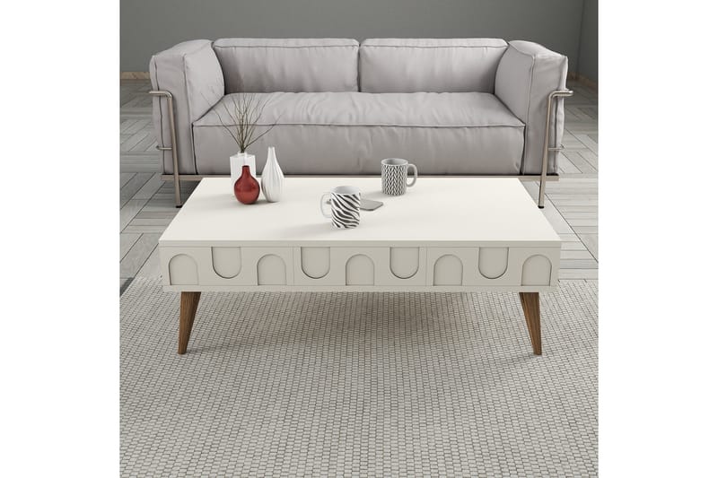 Hazim Soffbord 105 cm - Cream/Valnöt - Möbler - Vardagsrum - Soffbord & vardagsrumsbord - Soffbord