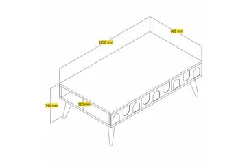 Hazim Soffbord 105 cm - Cream/Valnöt - Möbler - Vardagsrum - Soffbord & vardagsrumsbord - Soffbord