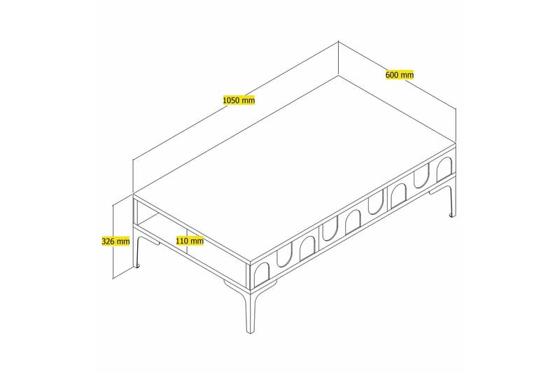 Hazim Soffbord 105 cm - Svart - Möbler - Vardagsrum - Soffbord & vardagsrumsbord - Soffbord