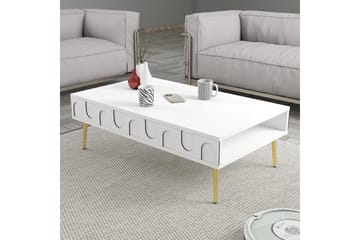 Hazim Soffbord 105 cm - Vit/Guld - Möbler - Vardagsrum - Soffbord & vardagsrumsbord - Soffbord
