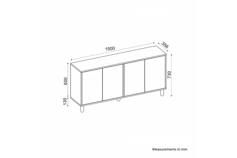 Hearst Konsollbord 150 cm - Vit - Möbler - Vardagsrum - Soffbord & vardagsrumsbord - Avlastningsbord & konsolbord