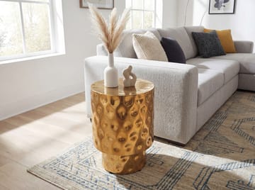 Helvik Runt sidobord 36 cm i aluminium - guld - Möbler - Vardagsrum - Soffbord & vardagsrumsbord - Brickbord