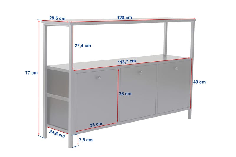 Hemani Konsolbord 120 cm - Vitt/guld - Möbler - Vardagsrum - Soffbord & vardagsrumsbord - Avlastningsbord & konsolbord