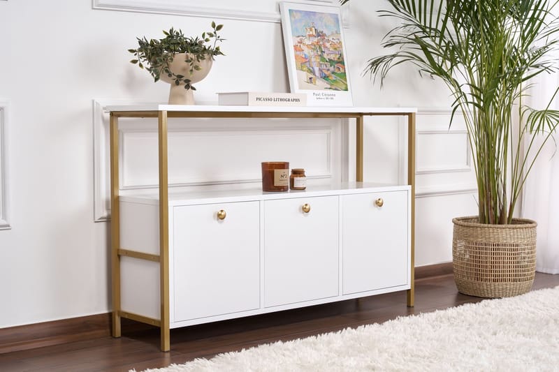Hemani Konsolbord 120 cm - Vitt/guld - Möbler - Vardagsrum - Soffbord & vardagsrumsbord - Avlastningsbord & konsolbord