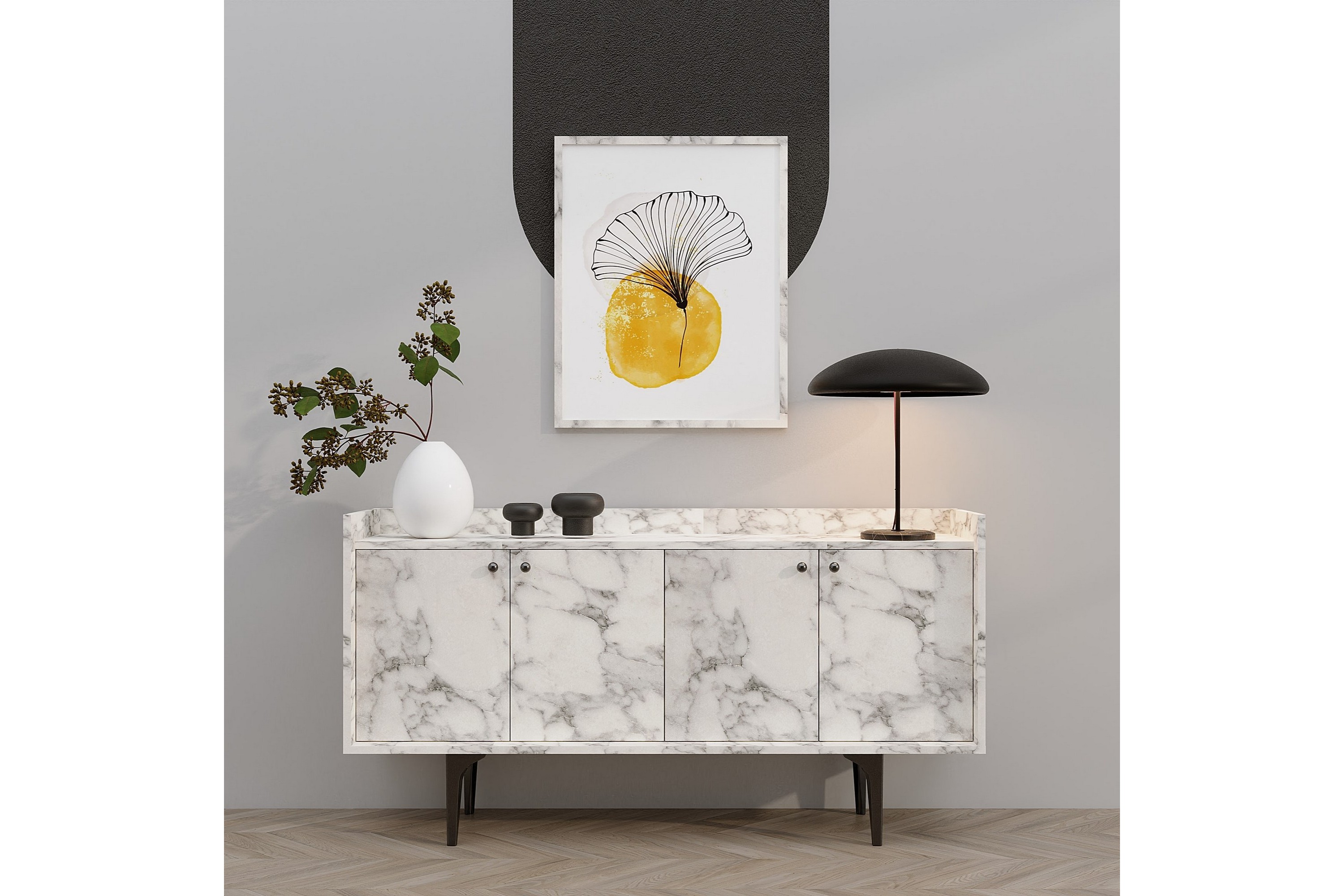 hesperia konsollbord 150 cm vit marmor -