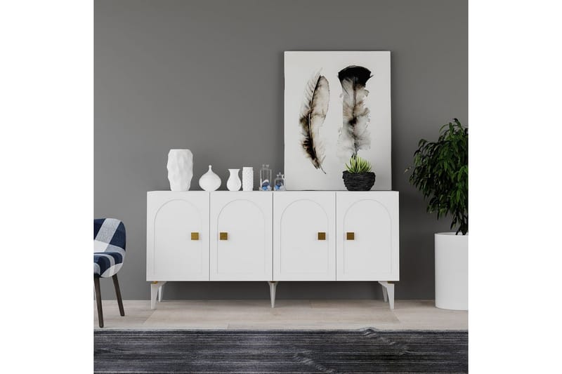 Hideaki Konsollbord 150 cm - Guld/Vit - Möbler - Vardagsrum - Soffbord & vardagsrumsbord - Avlastningsbord & konsolbord