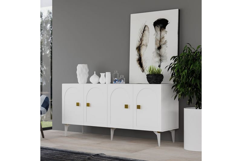 Hideaki Konsollbord 150 cm - Guld/Vit - Möbler - Vardagsrum - Soffbord & vardagsrumsbord - Avlastningsbord & konsolbord