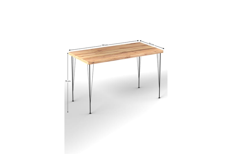 HITEN Matbord 120x60 cm Brun/Svart - Möbler - Matplats - Matbord & köksbord