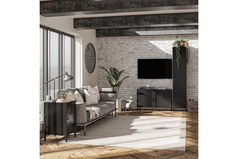 Högskåp Mission District 100x40x64 cm, Svart - 100x40x64 cm, Svart - Förvaring - Förvaringsmöbler - Byrå