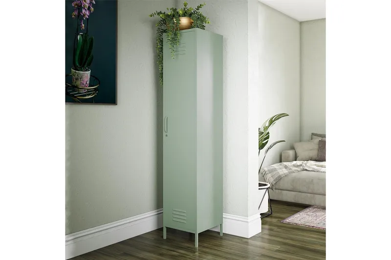 Högskåp Mission District 38x40x185 cm, Blekt Grön - 38x40x185 cm, Blekt Grön - Förvaring - Skåp - Förvaringsskåp - Klädskåp & omklädningsskåp