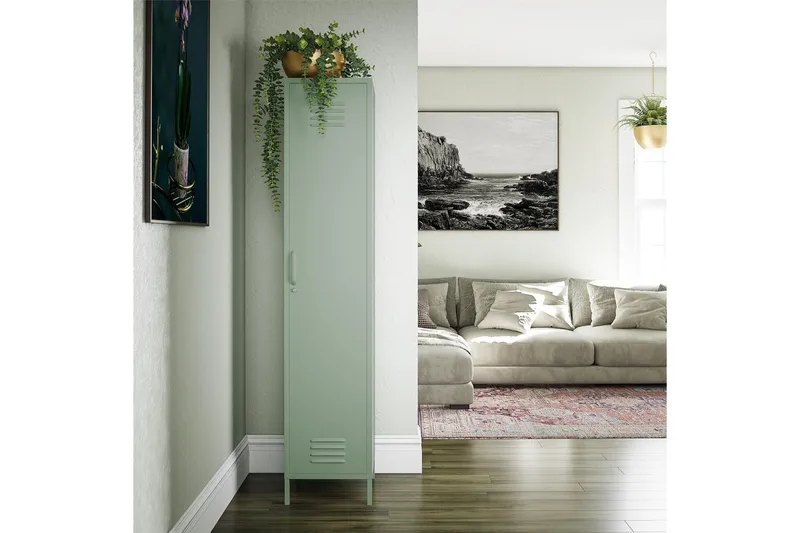 Högskåp Mission District 38x40x185 cm, Blekt Grön - 38x40x185 cm, Blekt Grön - Förvaring - Skåp - Förvaringsskåp - Klädskåp & omklädningsskåp