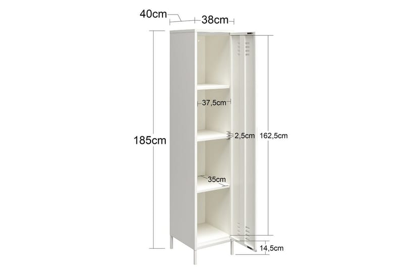 Högskåp Mission District 38x40x185 cm, Rosa - 38x40x185 cm, Rosa - Förvaring - Skåp - Förvaringsskåp - Klädskåp & omklädningsskåp