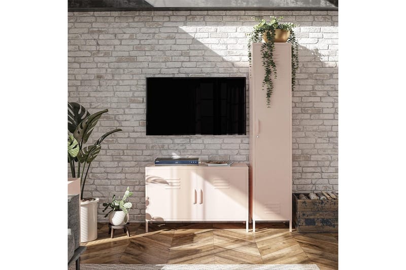 Högskåp Mission District 38x40x185 cm, Rosa - 38x40x185 cm, Rosa - Förvaring - Skåp - Förvaringsskåp - Klädskåp & omklädningsskåp