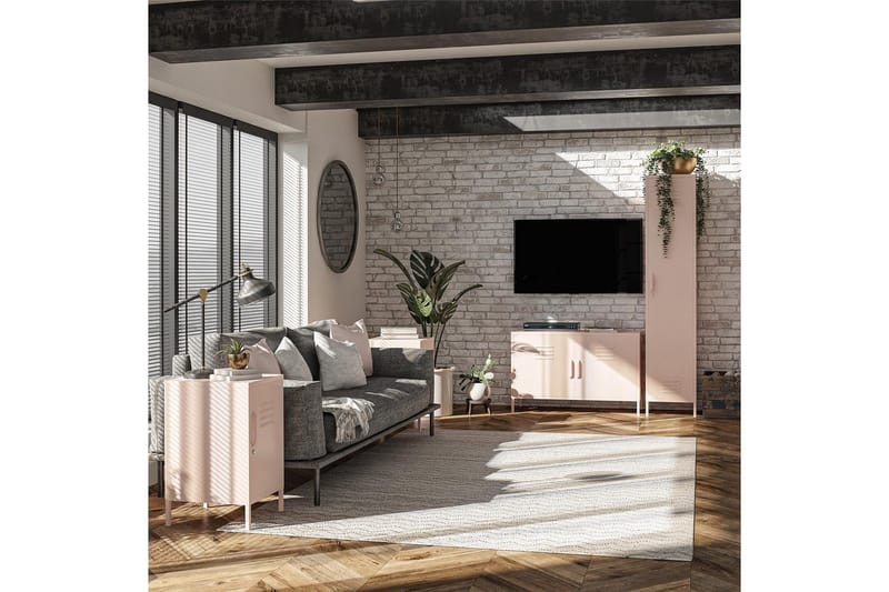 Högskåp Mission District 38x40x185 cm, Rosa - 38x40x185 cm, Rosa - Förvaring - Skåp - Förvaringsskåp - Klädskåp & omklädningsskåp