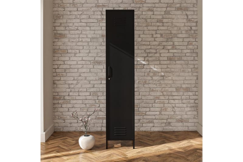 Högskåp Mission District 38x40x185 cm, Svart - 38x40x185 cm, Svart - Möbler - Vardagsrum - Soffbord & vardagsrumsbord - Avlastningsbord & konsolbord